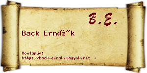 Back Ernák névjegykártya